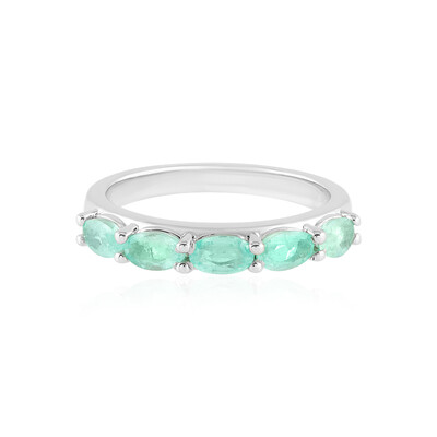 Bague en argent et Emeraude de Colombie