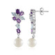 Boucles d'oreilles en argent et Perle blanche de culture d'eau douce