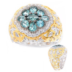 Bague en argent et Tourmaline bleu pétrole (Gems en Vogue)