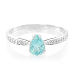 Bague en argent et Fluorapatite verte
