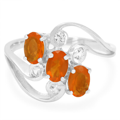 Bague en argent et Opale de Feu de Buriti