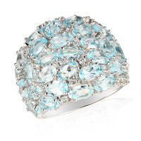 Bague en argent et Topaze bleu ciel