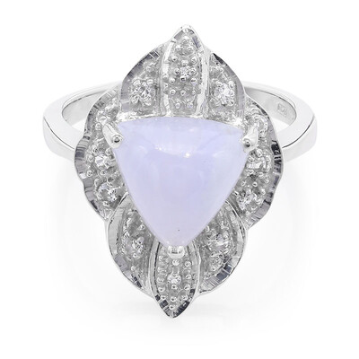 Bague en argent et Agate zonée bleue