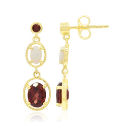 Boucles d'oreilles en or et Grenat du Mozambique