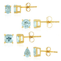 Boucles d'oreilles en argent et Topaze bleu ciel
