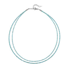 Collier en argent et Apatite bleu néon