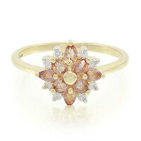 Bague en or et Saphir Padparadscha non chauffé