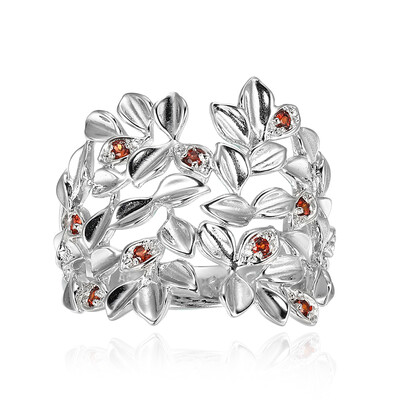 Bague en argent et Grenat du Mozambique