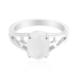 Bague en argent et Pierre de lune de Tanzanie