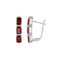 Boucles d'oreilles en argent et Grenat du Mozambique