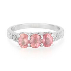 Bague en argent et Saphir Padparadscha