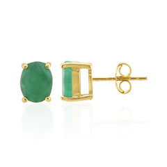Boucles d'oreilles en argent et Emeraude du Brésil