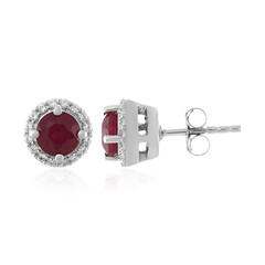 Boucles d'oreilles en argent et Rubis de Madagascar