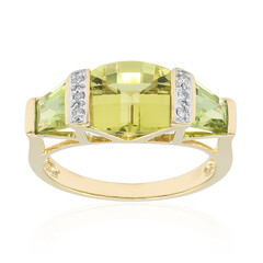 Bague en or et Citrine jaune citron