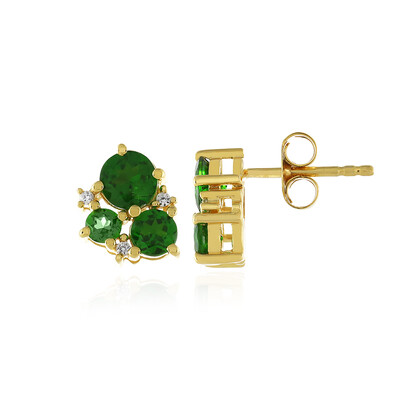 Boucles d'oreilles en argent et Diopside de Russie