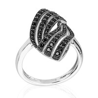 Bague en argent et Spinelle noir