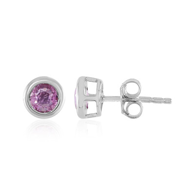 Boucles d'oreilles en or et Saphir parme