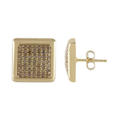 Boucles d'oreilles en or et Diamant champagne I2 (de Melo)