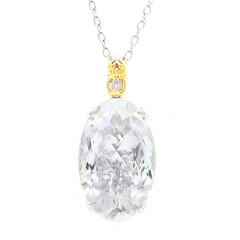 Collier en argent et Quartz blanc (Gems en Vogue)
