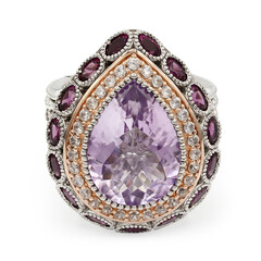 Bague en argent et Améthyste Rose de France (Dallas Prince Designs)