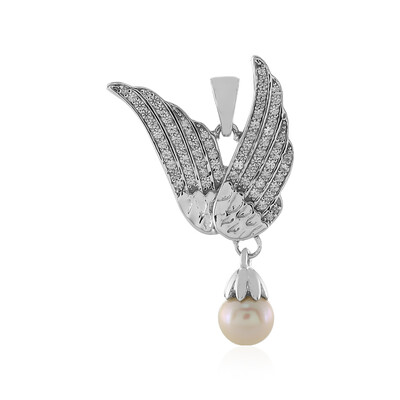 Pendentif en argent et Perle blanche de culture d'eau douce