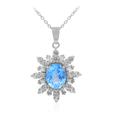 Collier en argent et Topaze Bleue Indigo