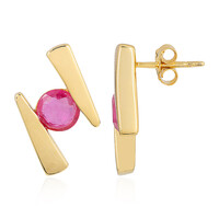 Boucles d'oreilles en argent et Saphir rose de Madagascar