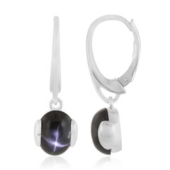 Boucles d'oreilles en argent et Diopside étoilé d'Inde