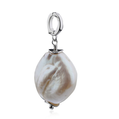 Pendentif en argent et Perle blanche de culture d'eau douce