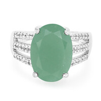 Bague en argent et Calcédoine verte