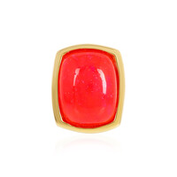 Pendentif en argent et Opale rouge d'Éthiopie