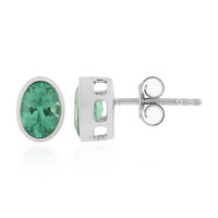 Boucles d'oreilles en argent et Apatite néon vert