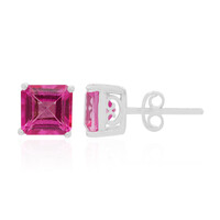Boucles d'oreilles en argent et Topaze rose