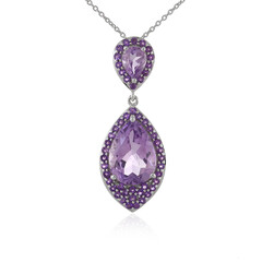 Collier en argent et Améthyste Rose de France