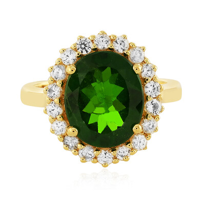 Bague en argent et Diopside de Russie