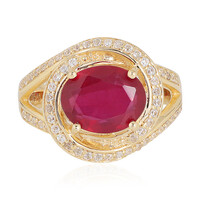 Bague en argent et Rubis de Madagascar