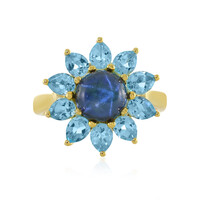 Bague en argent et Saphir étoilé bleu