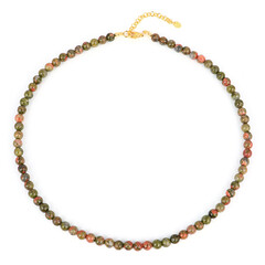 Collier en argent et Unakite