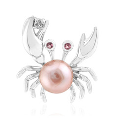 Pendentif en argent et Perle Ming de couleur pourpre (TPC)