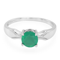 Bague en argent et Calcédoine verte