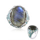 Bague en argent et Labradorite bleue de Maniry (Adela Silber)