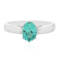 Bague en argent et Apatite néon vert