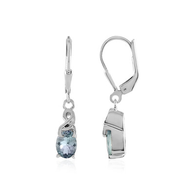 Boucles d'oreilles en argent et Tanzanite non chauffée