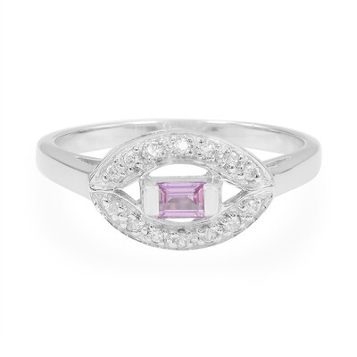 Bague en argent et Saphir parme