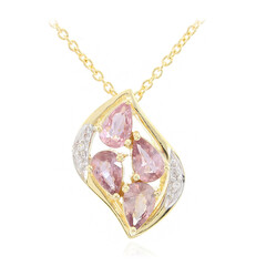 Collier en or et Saphir Padparadscha non chauffé (AMAYANI)