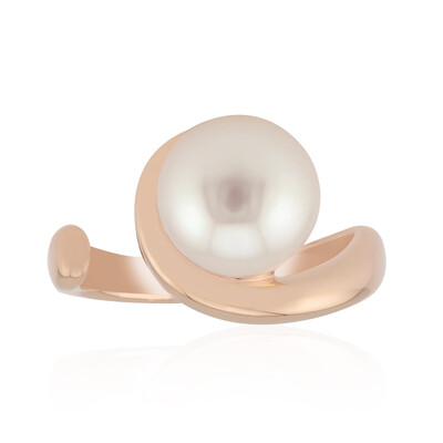 Bague en argent et Perle blanche de culture d'eau douce (TPC)