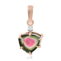 Pendentif en argent et Tourmaline Melon d'Eau