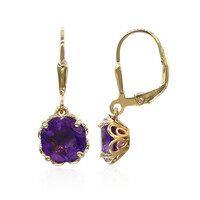 Boucles d'oreilles en argent et Améthyste de Zambie
