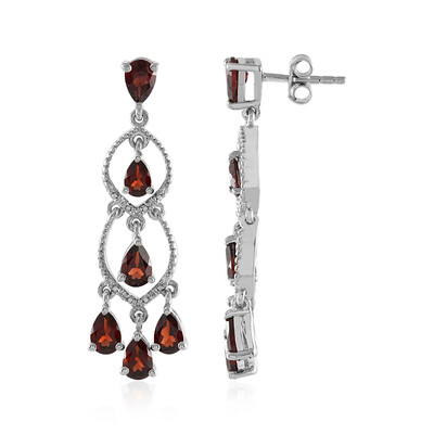 Boucles d'oreilles en argent et Grenat du Mozambique