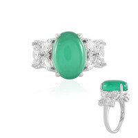 Bague en argent et Onyx vert